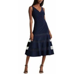 Lauren Ralph Lauren Women's Dresses Navy Blue Tulle-Panel A-Line Size 16